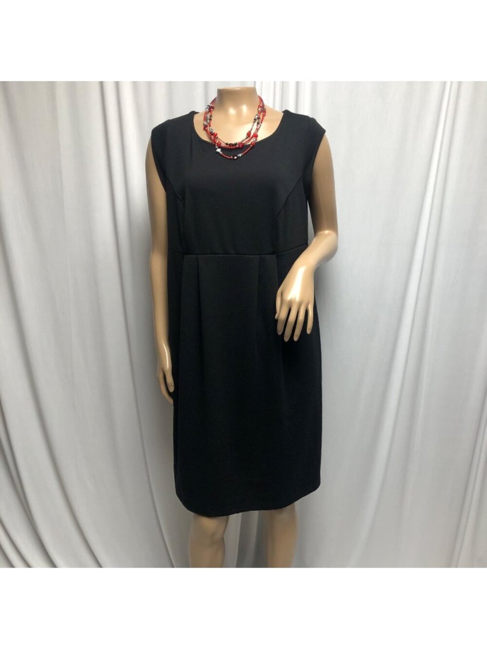 Liz Lange Maternity Dress Womens Size Medium Black Cap Sleeve Stretch Classic